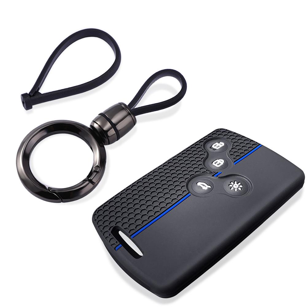 Силиконовый чехол для ключей с 4 кнопками для Renault Duster Captur Clio Logan Megane 1 2 3 Koleos Scenic Nema Fluence Zoe, аксессуар