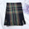 Клетчатый шарф женский зимний теплый платок из искусственного кашемира