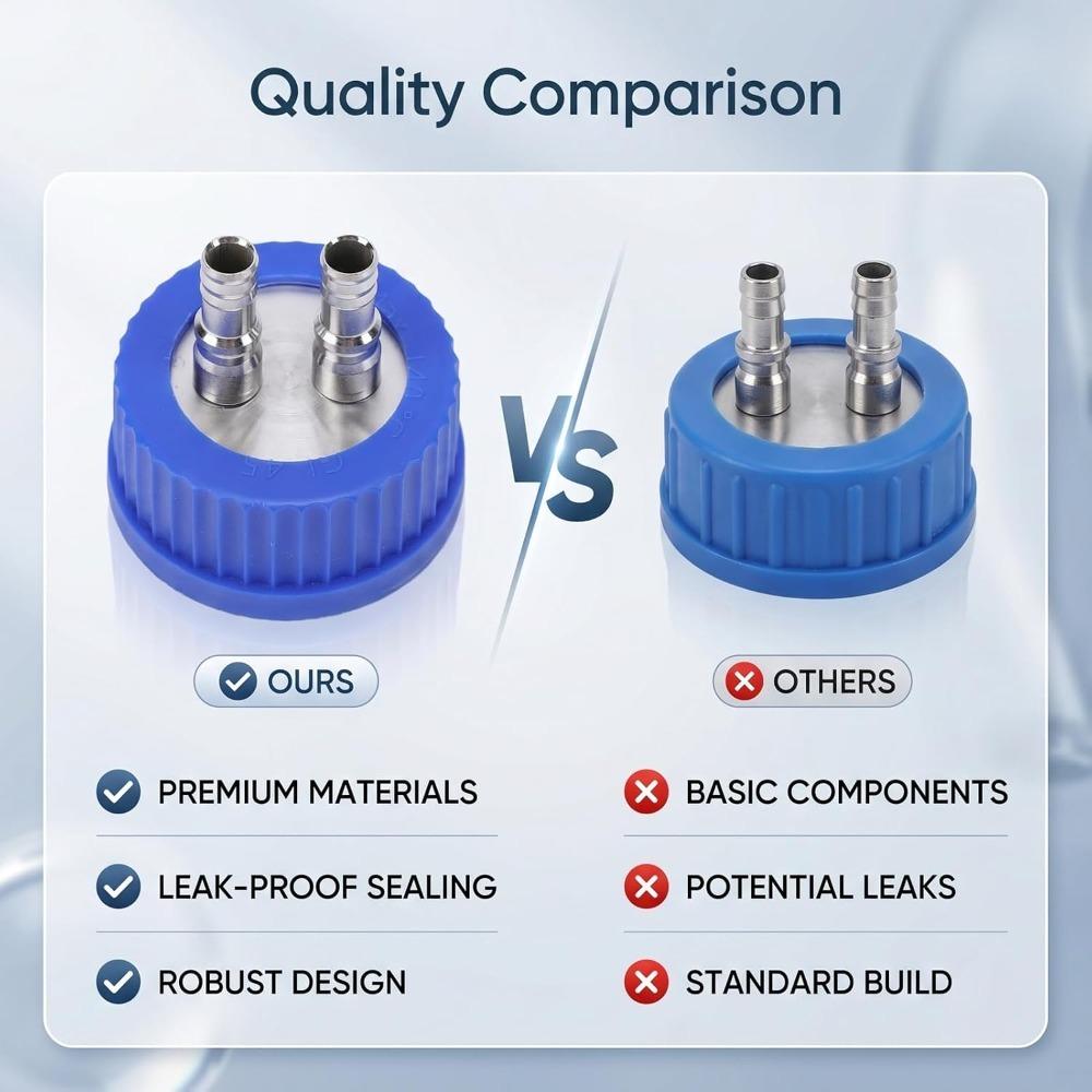 8mm Diameter Laboratory Sampling Cap 2 Port Design Liquid Filling Cap Leak Proof