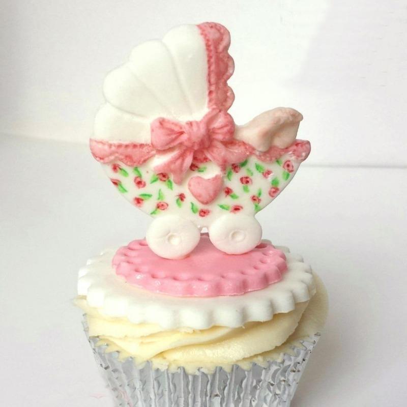 New Lovely Baby Carriage Silicone Mold Fondant Cake Mold Baking Tool Cupcake Candy Clay Cake Decor 1pc