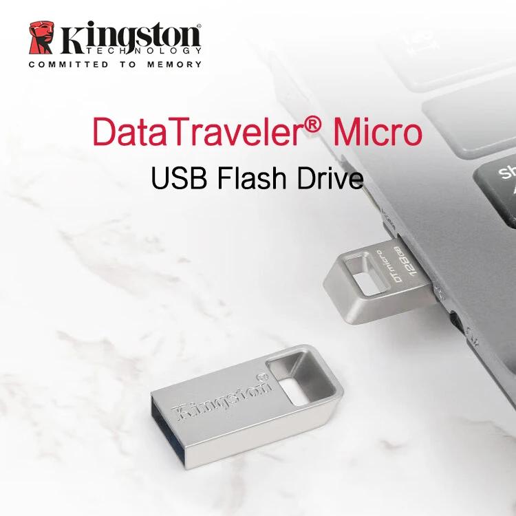 Kingston 128 ГБ Мини USB 3.2 Флешка Металлическая Флешка 64 ГБ 256 ГБ DTMC3G2 USB Флешка Чтение 200 МБ/с Автомобильный U-диск Серебристый Ультрамаленький