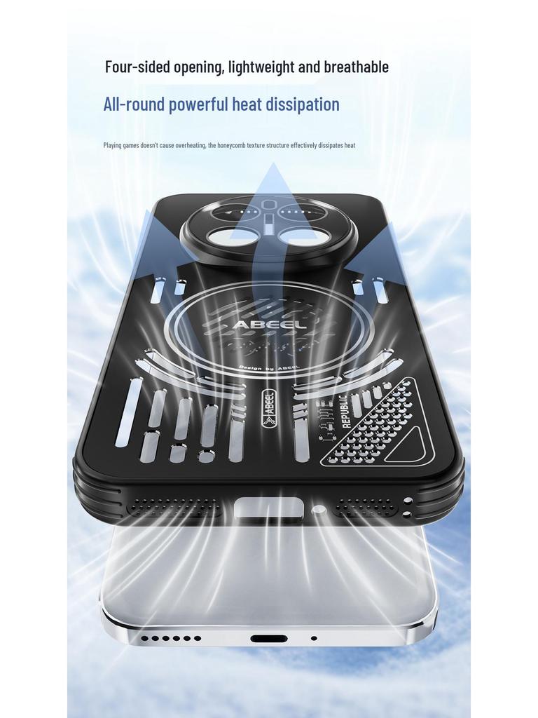 Магнитный чехол с охлаждением из алюминия Ice для HONOR Magic 7 Pro - Ударопрочная защитная крышка