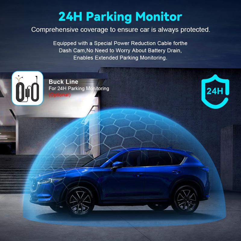 Soam Dash Cam Front And Rear 4K+2.5K Camera DVR  24H Parking Mode 3.2 " IPS Screen Built-in WiFiGPS ADAS Night Vision Car DVR