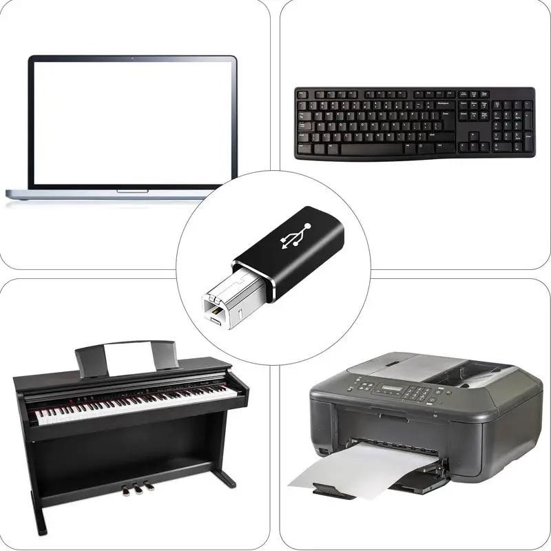 Адаптер USB 2.0 для принтера USB Type C на Type B папа для принтера, базы для жесткого диска, факс-машины, сканера, USB 2.0 Type C адаптер для принтера
