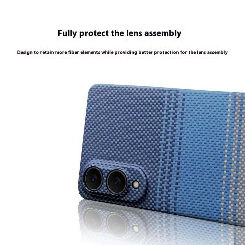 Для Samsung Galaxy S25 Edge Магнитный чехол Точные вырезы Градиентный чехол для телефона из арамидного волокна с металлическим ободком для объектива