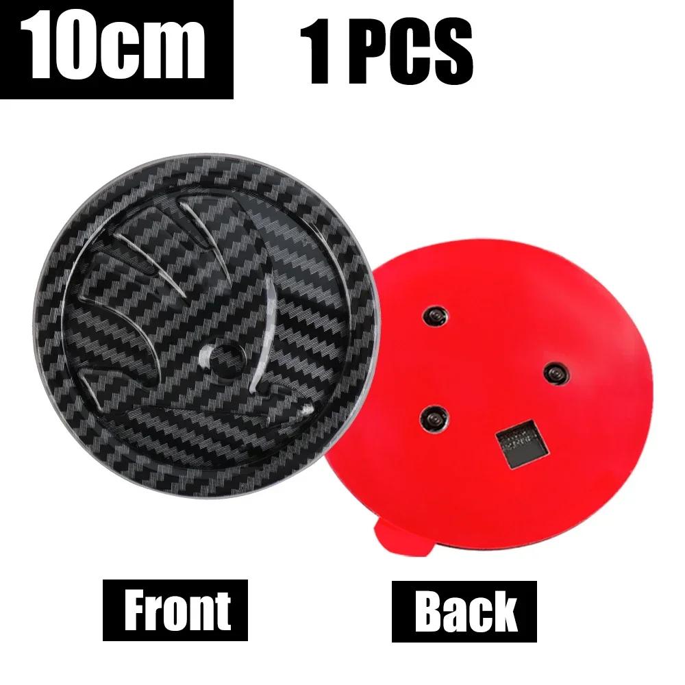 Skoda 2025 Hot 8/9/10cm Carbon Fiber Badge Car Front Hood Emblem Tail Trunk Logo Sticker For Skoda Octavia Fabia Superb Kamiq Ka