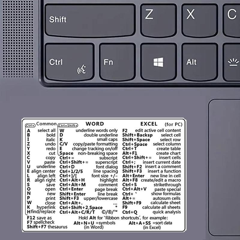 5 шт. Справочная клавиатура для Windows/Word, Наклейка с компьютерными горячими клавишами, Самоклеящиеся съемные наклейки для быстрой справки, Руководство по клавиатуре
