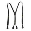 Y-Type Buttoned Suspenders Retro PU Leather Suspenders Simple Suspenders for Men  Suit