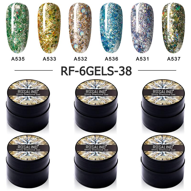ROSALIND 5 мл Блестящий гель-лак для ногтей Блестящий гель-лак Soak Off UV Гель для дизайна ногтей