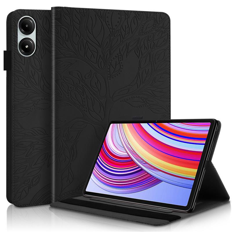 Подходит для планшета Redmi Pad Pro 12.1, защитный чехол с тисненым дизайном "Древо жизни", слотом для карт, подставкой и противоударным кожаным чехлом SE