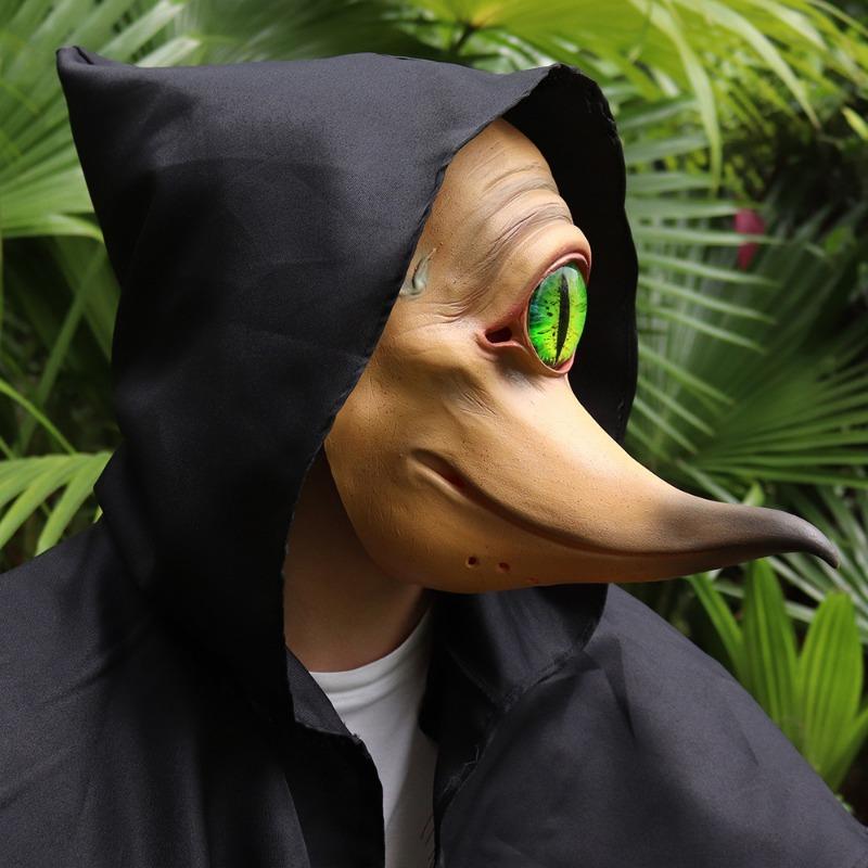 Mask Halloween Latex Half Face Mask Party One Eyed Monster Long Mouth Monster Bird for Halloween Costume Cosplay Props