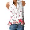 Women's Printed Sleeveless Button-down Casual Shirt