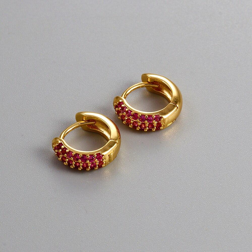 Изысканные маленькие серьги-кольца со сверкающим цирконом из нержавеющей стали, светлые роскошные разноцветные серьги-обнимашки для женщин, модные ювелирные изделия