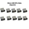 Комплект из 10 шт. разъемов Micro USB 5-контактных папа, тип с креплением на плату, 7,8 мм, для ремонта кабелей DIY, для электронных энтузиастов