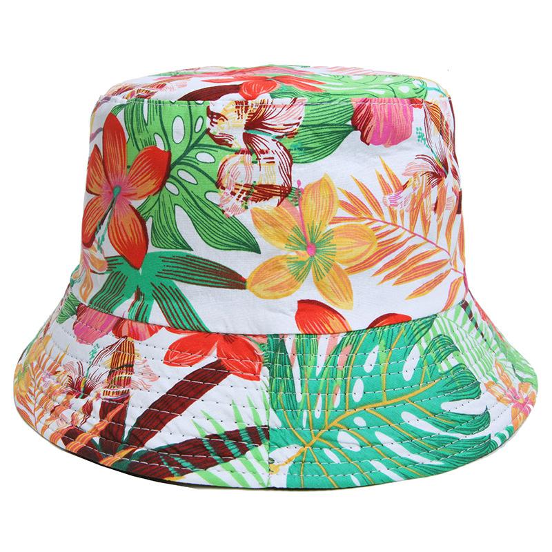New Summer Women's Shade Breathable Bucket Hat Foldable Sunscreen Sun Hat Outdoor Sports Casual Fashion Floral Print Beach Cap