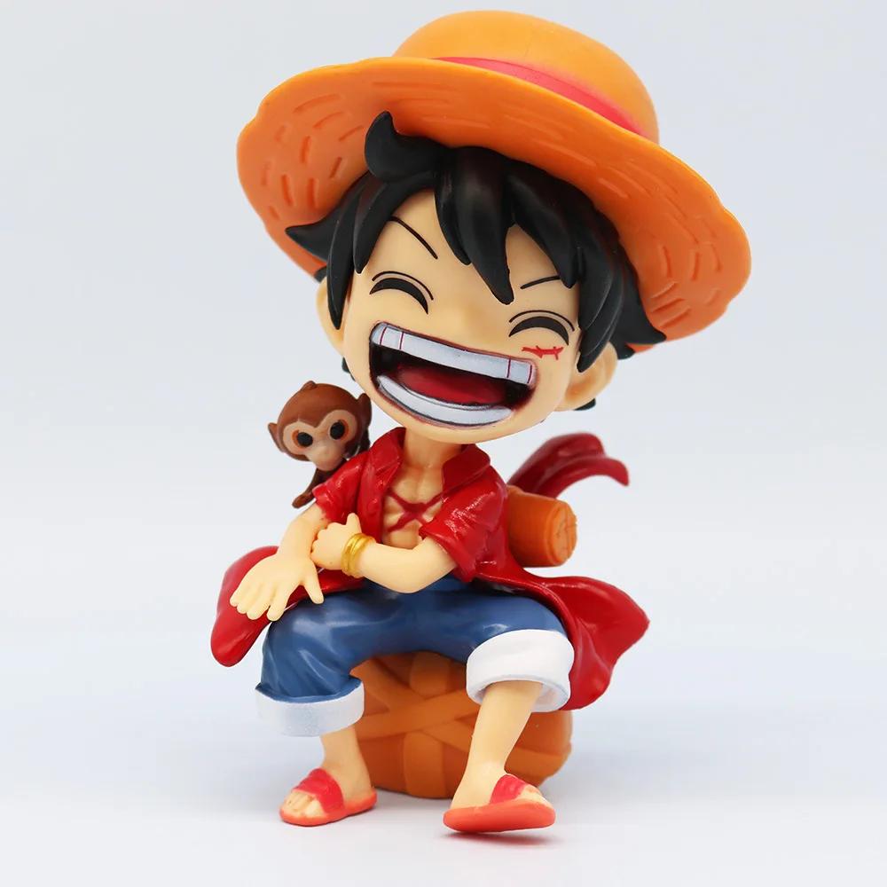 13.5 CM peripheral series Luffy Solon Sanji Qversion sitting posture childrens model figurine toy gift collectibles