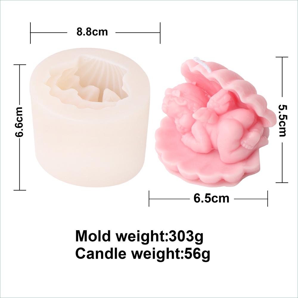 Силиконовая форма для свечи в виде ракушки-херувима, форма для смолы «Ангел-ракушка», «сделай сам», ручная работа, домашний декор, свеча, мыловарение
