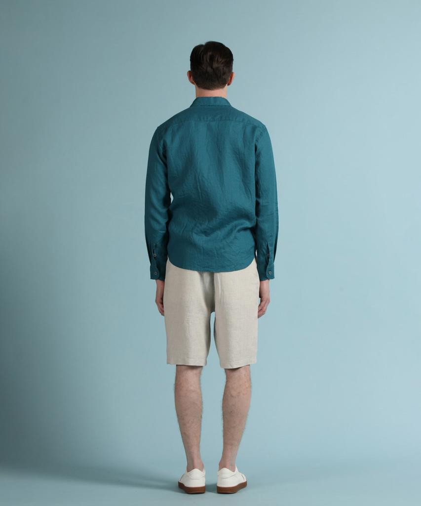 PANICALE Oatmeal Drawstring Linen Shorts (Type B)