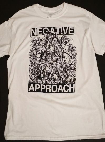 Negative Approach Hardcore Punk Band White T-shirt Hand Pulled Silkscreen Print
