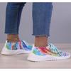 Женские кроссовки 2024, весенние новые смешанные цвета, эластичная ткань, женская повседневная вулканизированная обувь на шнуровке, 43 спортивная обувь большого размера
