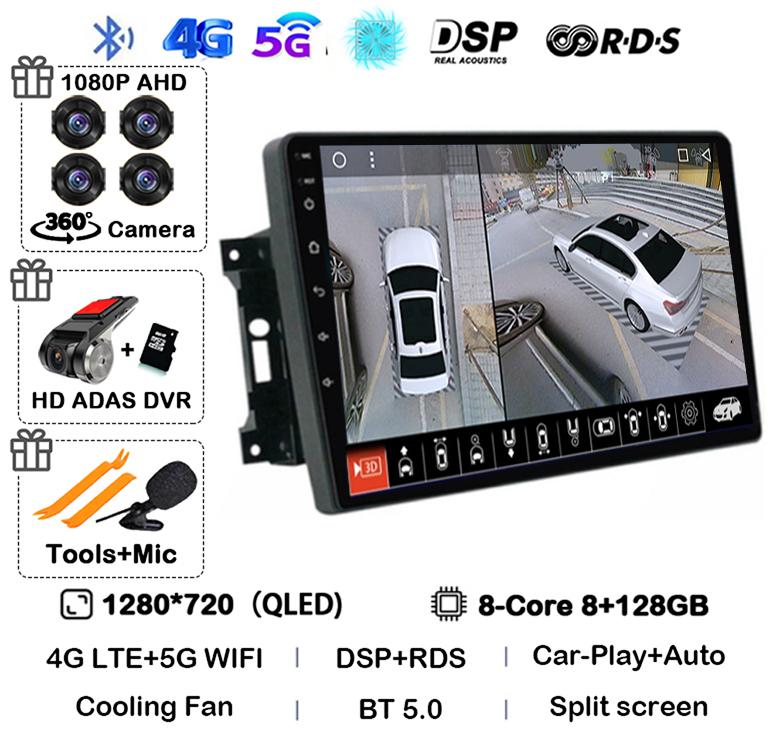 Android 14 Автомобильное радио для Jeep Compass Grand Cherokee Wrangler Chrysler Sebring Town Country Dodge Charger Мультимедиа Стерео 2din
