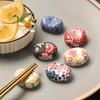 6PCS Floral Ceramic Chopstick Holder Suitable for Tableware and Decoration with Bright Floral Patternsperfect for Kitchen or Dining Table Accessories