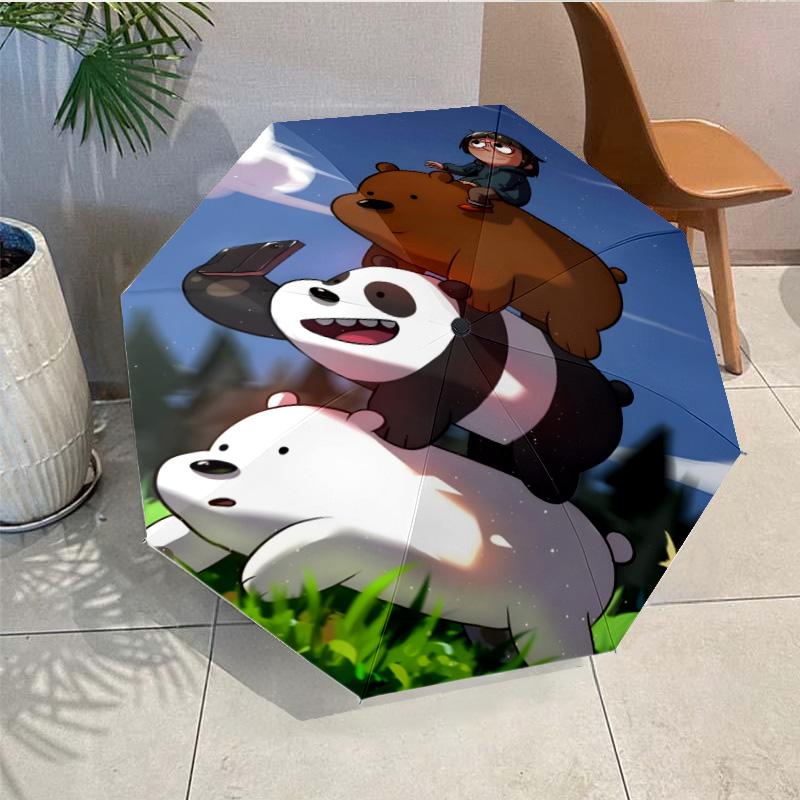 Nightly Friends bears Adventure Umbrella Folding umbrella, automatic umbrella 8-Frame for Travel, camping Use Gift for Halloween Christmas