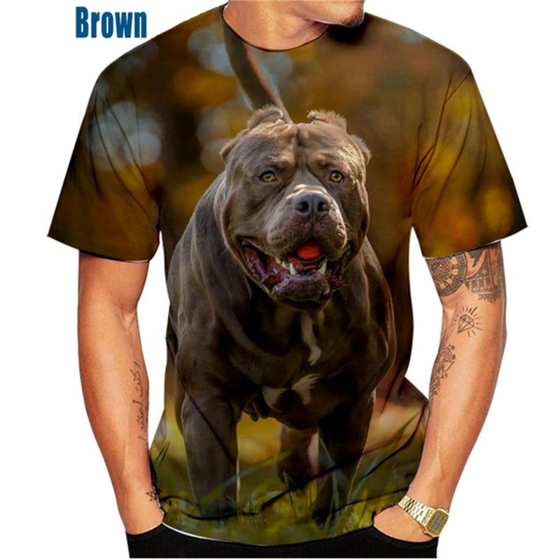 Funny Pitbull Dog 3D Printed T-shirt Men Women O-Neck Short Sleeve