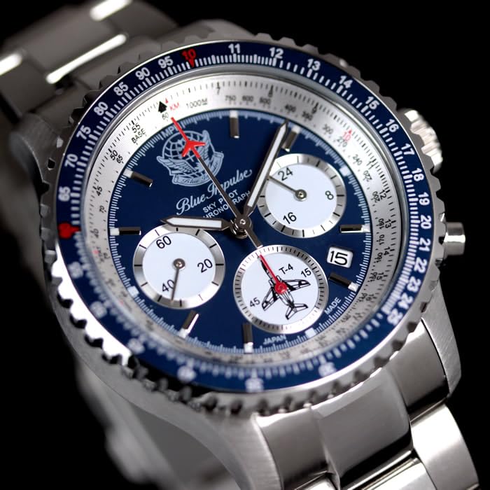 Хронограф Blue Impulse Sky Pilot с официальной эмблемой, темно-синие мужские часы, Япония, продукт,