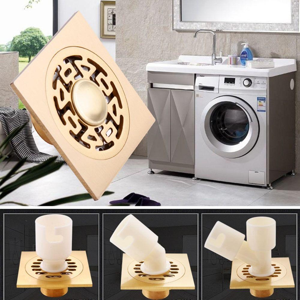 Anti-odor Square Shower Drain Brass Bathroom Drainage Convenient Floor Hair Catcher Laundry Floor