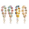 Wedding Daisy Lanyard Key Fob Strap Boho Floral Flower Macrame Wristlet Keychain