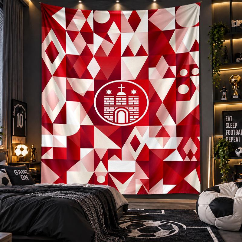 Wall Hanging Tapestry FC St. Pauli Football Print Cloth for Living Room Bedroom Home Decor