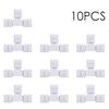 T Shape 4 Pins RGB LED Strip Connector Quick Splitter 10 Pack White