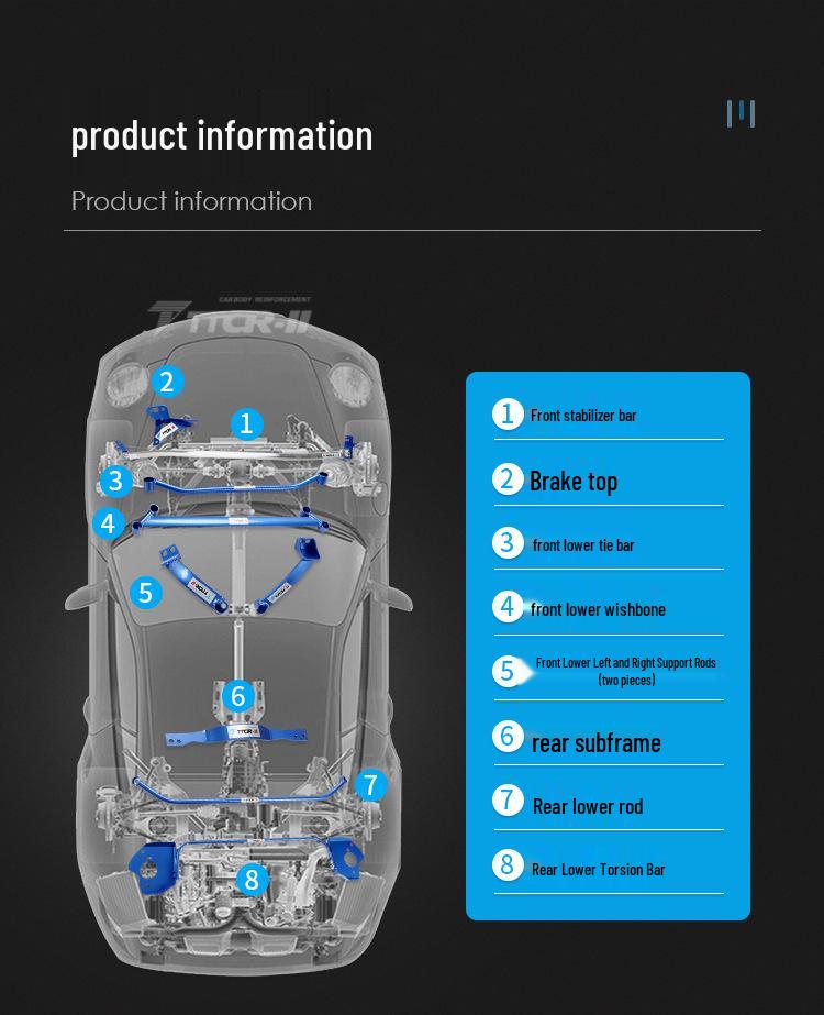 Top Bar Balance & Chassis Reinforcement Anti-Roll Bar for Fit GK5, GR9, GE8, Freed.