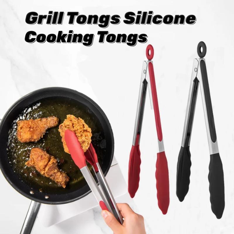 Кухонные силиконовые щипцы для барбекю, щипцы для гриля, щипцы для сервировки салата, хлеба, антипригарный зажим для барбекю, зажим из нержавеющей стали, щипцы Gad
