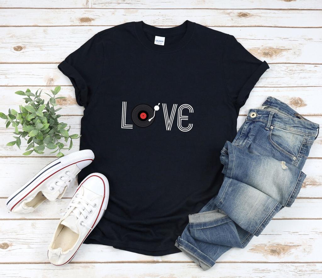 Vinyl Lover and kids tshirt, I Love Vinyl, Vinyl Lover Gift, Record Lover Gifts, Gifts For Vinyl Lovers, Record Player and kids tshirt
