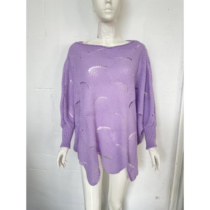 Women Hollow Out Sweater Elegant Loose Knitted Pullovers Female Casual O Neck Solid Color Sweaters Spring Autumn Winter