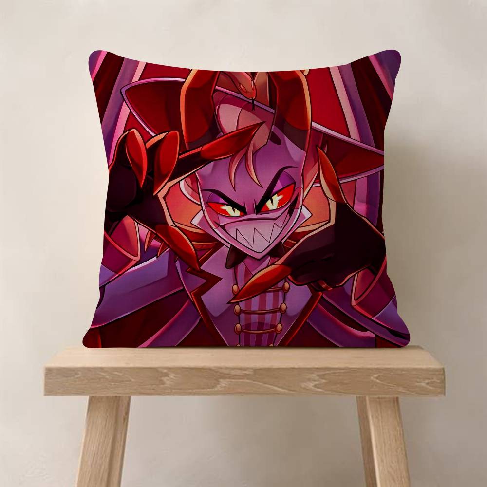 Anime H-Hazbin Hotel Lucifer Angel Pillow Cover Sofa Cushion Cover Home Room Decoration Children Gift