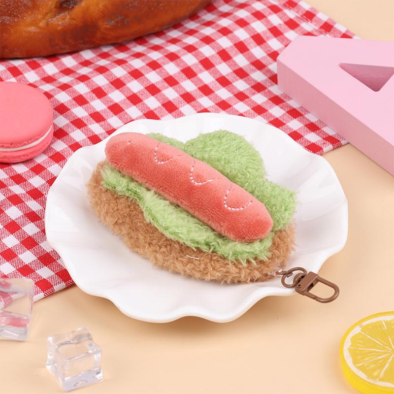 Кавайный плюшевый брелок в виде симуляции еды, креативный брелок в виде сэндвича, гамбургера, торта, подвеска для сумки, аксессуары для ключей, подарки для пары