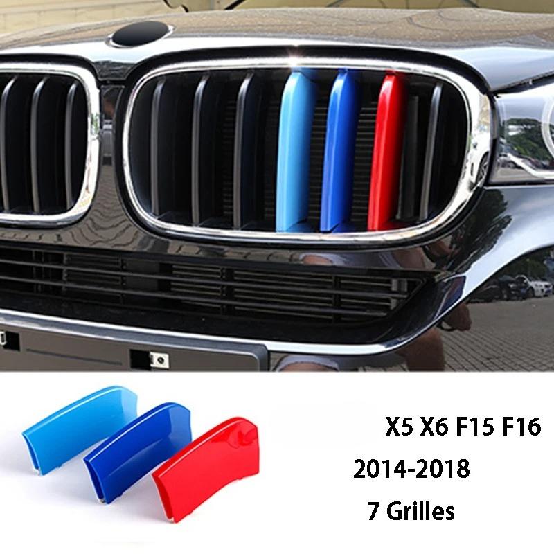 3-цветные наклейки-полоски на решетку радиатора и бампер для BMW X1 X3 X4 X5 X6 F25 F26 F48 G01 G02 G20 G28 Аксессуары для стайлинга автомобиля