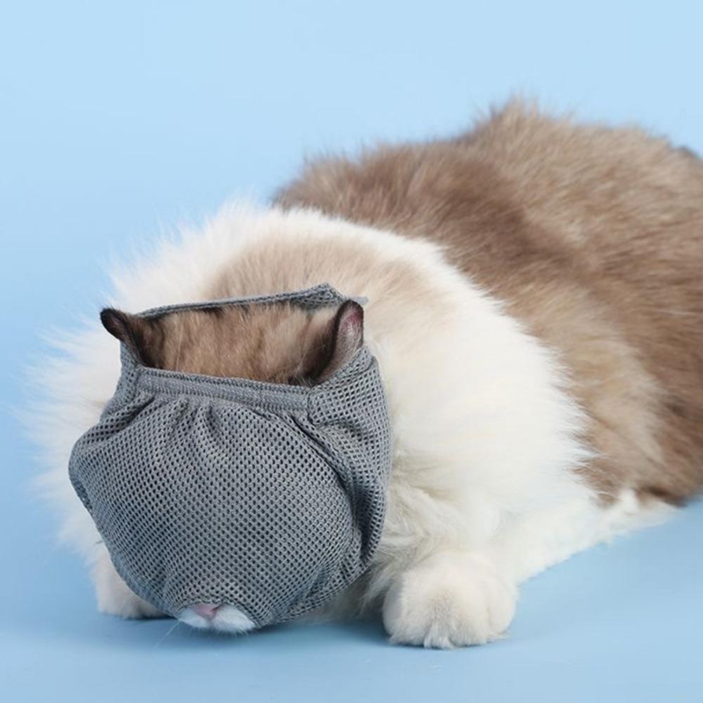 Дышащий кошачий намордник сетчатый намордник для кошки новый намордник против укусов сумка для купания котенка