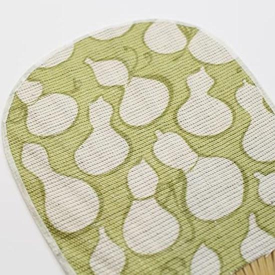 Hemp mini fan gourd design compact size 1122cm handmade Marugame made Japan.