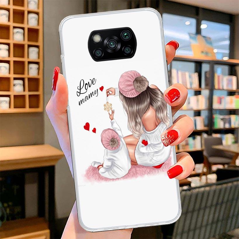 Mom Baby Girls Cover Phone Case For Xiaomi Poco F7 Ultra X7 X6 X5 Pro M7 Redmi 15C 15 13C 13 12C 12 10C 10 9A 9C 9T 9 Shell Poco