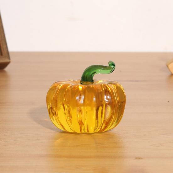 Faux Crystal Fruit Figurine Clear Glass Strawberry Pineapple Persimmon Lemon Banana Statue Sculpture Paperweight Desktop Decoration Ornament