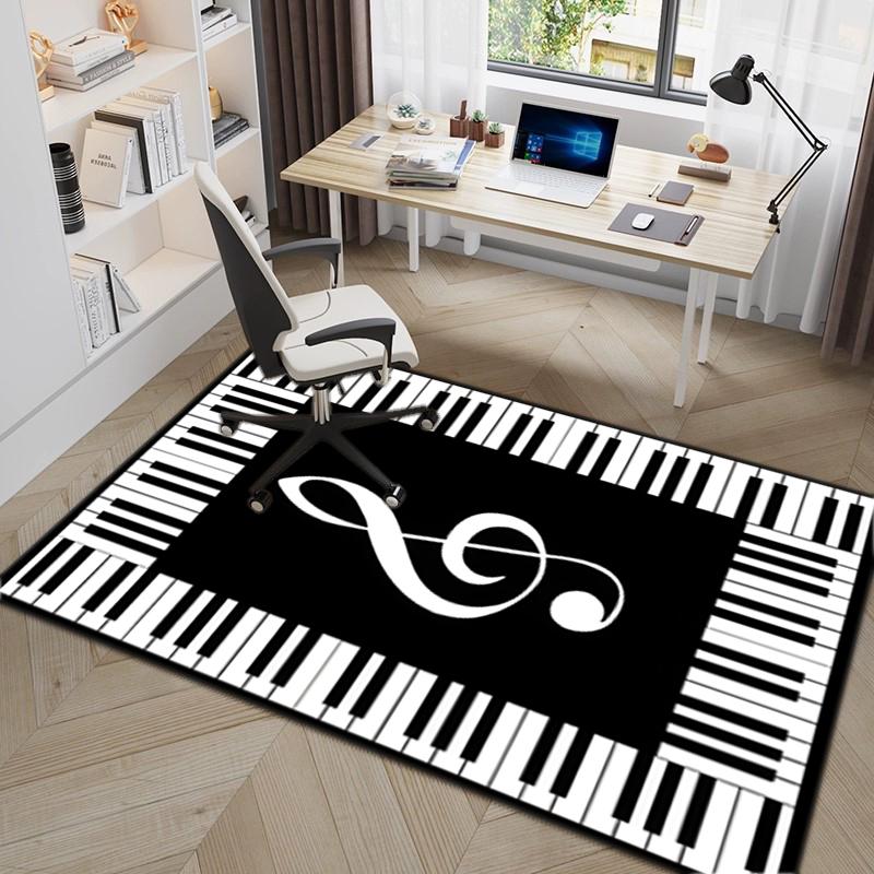 1Pc Piano keys music Printed circular carpet, home door mat, outdoor travel protection carpet A12