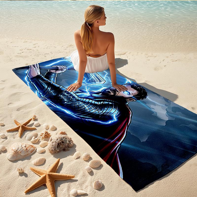 1Pc Thor Strike Beach Towel Quick Dry Multiuse For Beach Pool Gym Yoga Home Travel Christmas Halloween Xmas Gift S1745