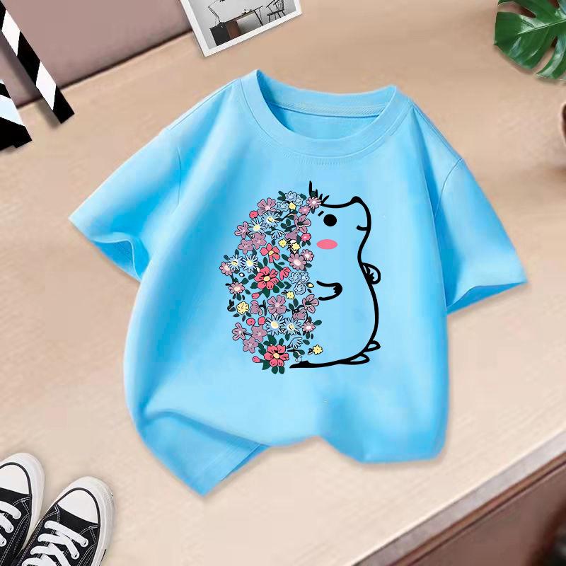 2-13Y Children T-shirt Cat Printed Kids Clothes 100% Cotton T-shirt Tops Tee Boys Girls Baby Tee