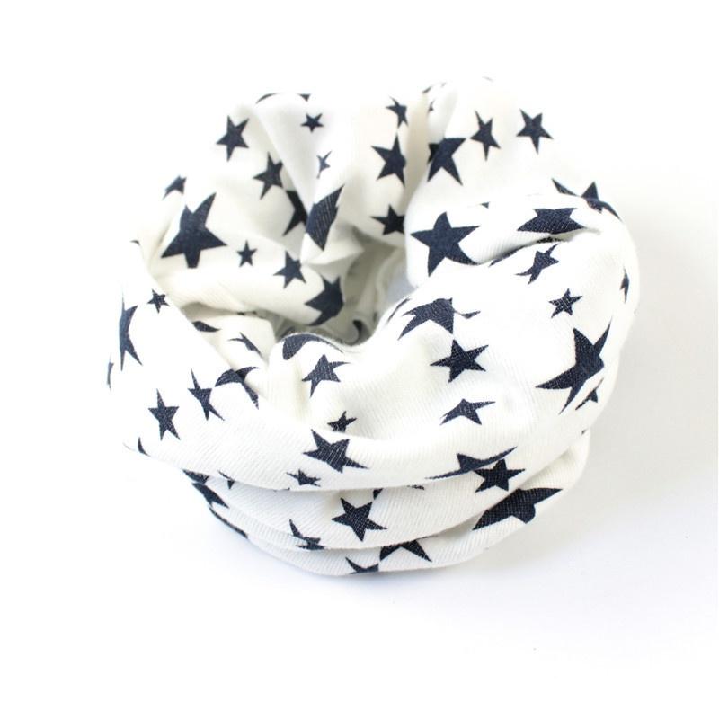 Длинный теплый снуд с принтом звезд для маленьких мальчиков и девочек, уличный теплый шарф для шеи