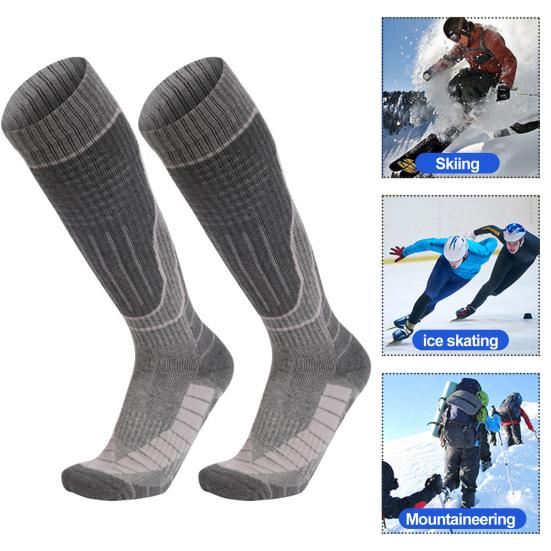 1 пара тепловых лыжных носков до колена, нескользящие манжеты, дышащие, износостойкие, влагоотводящие, спортивные носки для сноуборда