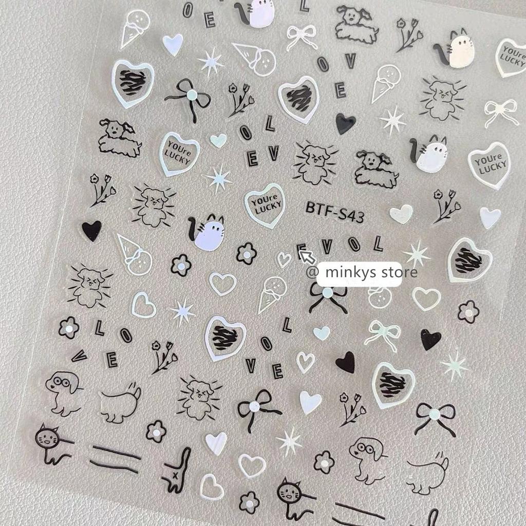 MINKYS ins Transparent Cool Girl DIY Decorative Nail Sticker for Scrapbooking Cute Journal Sticker Stationery